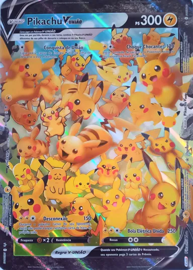 Carta completa da variante Box Pikachu V-União - Celebrações